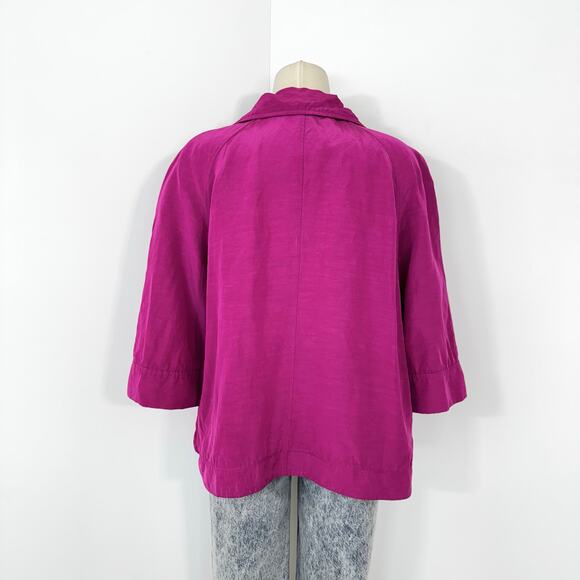 Lafayette 148 Linen Blend Full Zip Performance Blazer Jacket Hot Pink Size 18 - Picture 8 of 14